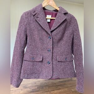 L.L. Bean Tweed Blazer in Burgundy